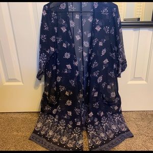 Band of gypsies sheer floral kimono/cardigan